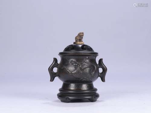 : jintong benevolent smoked incense burner, copperSize: 8.6 ...