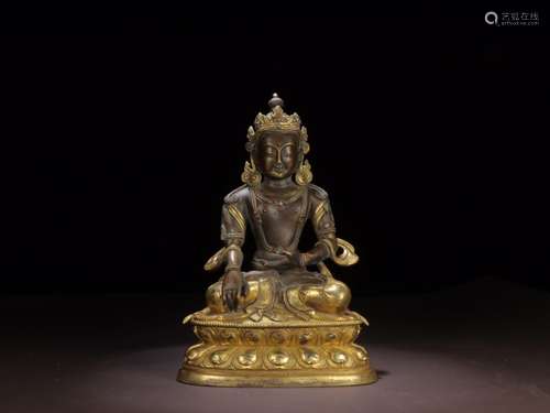 : copper and gold guanyin statuesSize: 11.8 cm wide and 8.3 ...