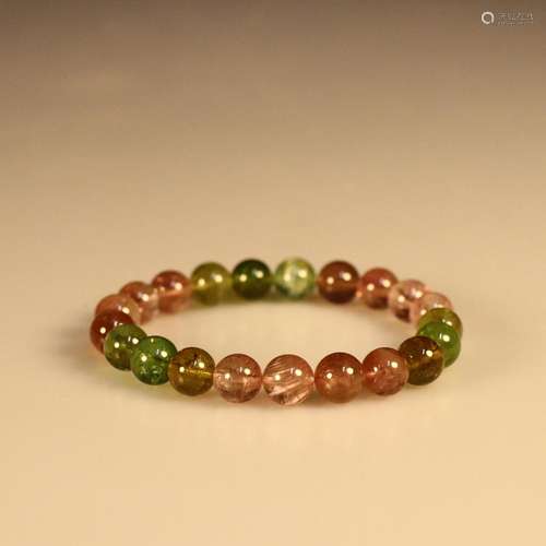 Rainbow tourmaline d stringSize: bead diameter 0.94 cm, 25.9...