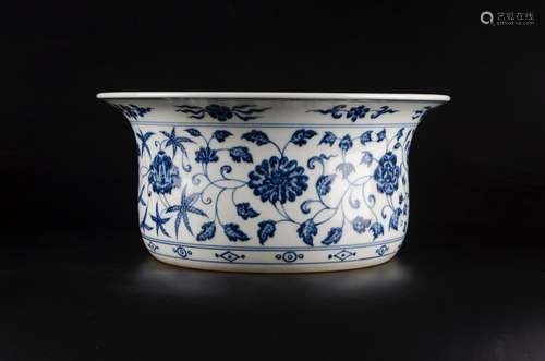 blue tie pattern fold along the basin-32 cm diameter14.5 cm ...