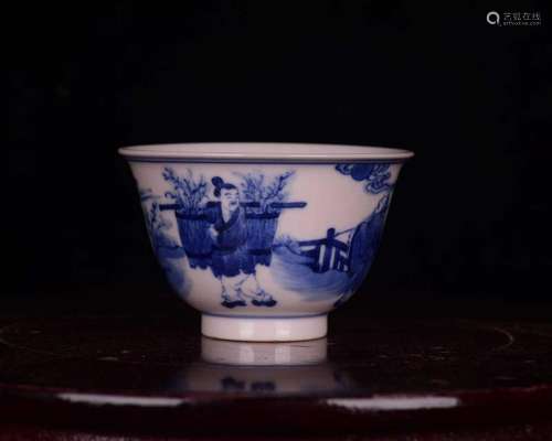 Blue and white the q&a grain admiralty glass cup 600 5.4...