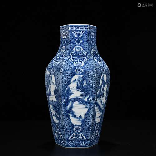 Blue medallion characters and grain 200529 antique vase anti...