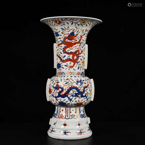 Wanli five dragon grain out of the blue and white ji chun fl...