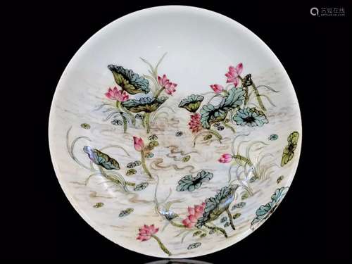 Pastel lotus pattern plate of 4/21.659006519