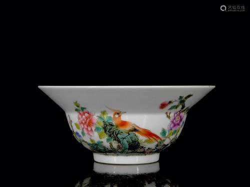 Xuantong powder enamel 7.4/17.4 green-splashed bowls.0980067...