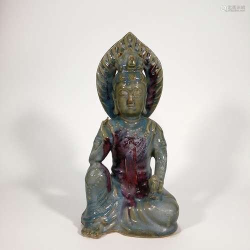 Pa rose violet glaze guanyin statue37 * 20 cm1500