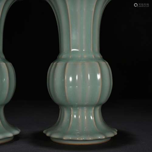 Longquan celadon powder blue glaze stare blankly flower vase...