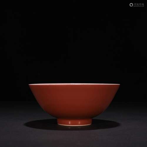 The red glaze bowls of 7 * 15.5 cm