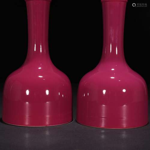 Carmine red glaze bell jar 22 * 12 cm