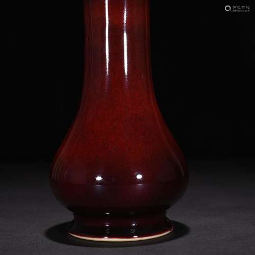 The red glaze wear with straight flask 23 * 13 cm