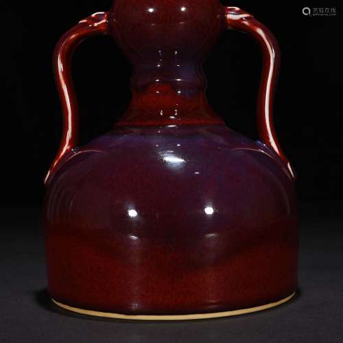 The red glaze kiln ruyi ear garlic bottles 22 * 16 cm