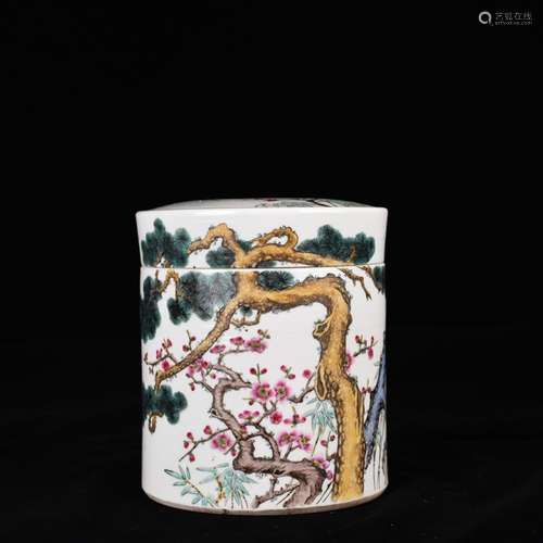 Pastel shochiku MeiWen tea pot cover antique vases, antique ...