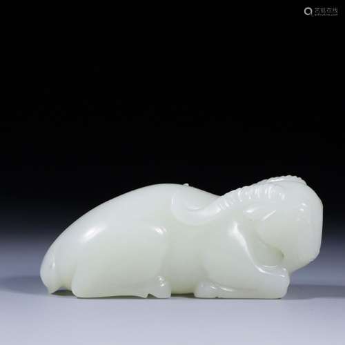 Hetian jade spirit put a sheep8.6 cm long, 3.3 cm wide, 3.5 ...