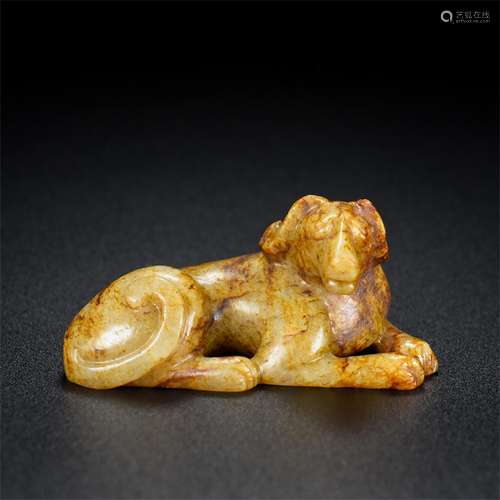 , hetian jade prosperous wealth dog thing in hand, the quali...