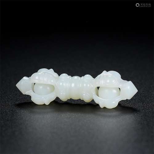 Live, hetian jade bead vajra pendant, the quality of the jad...