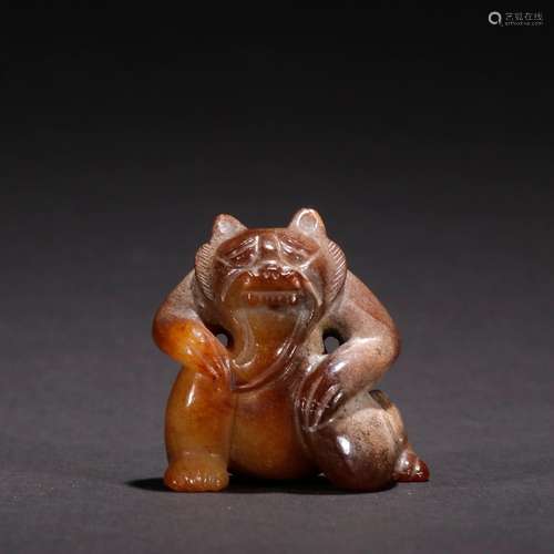 Ancient jade carvings "bear".Specification: high 4...