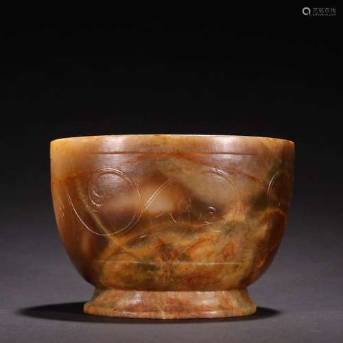 Ancient jade phenix bowl.Specification: high 8.3 11.8 cm wid...