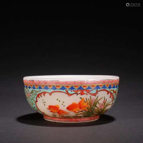 Money, material foetus enamel Mosaic gold fish bowl.Specific...