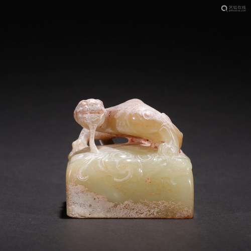 Ancient jade longnu button seal.Specification: high 5.3 5.8 ...