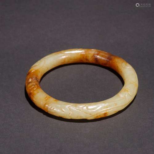 Ancient shallow carved jade bracelet, too.Specification: 51 ...