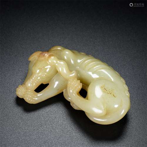 Hetian jade prosperous wealth dog thing in hand, the quality...