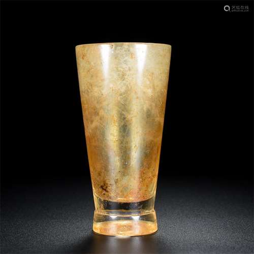 Ancient element face crystal cup, the quality of the jade is...