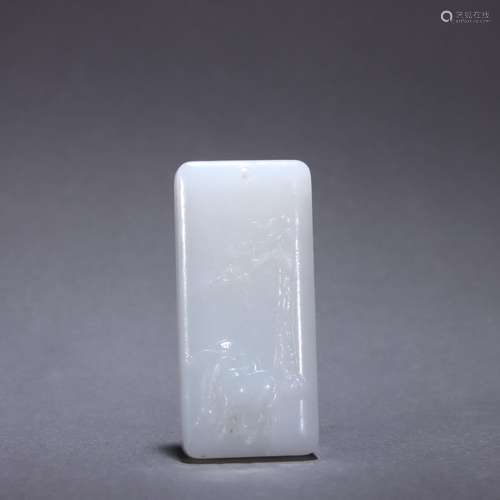 - hotan white jade horse card landscapes.Specification: leng...