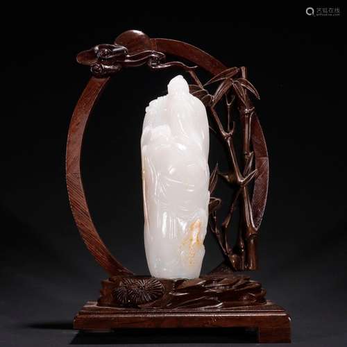 Hetian jade seed expects the duke guan furnishing articles.S...