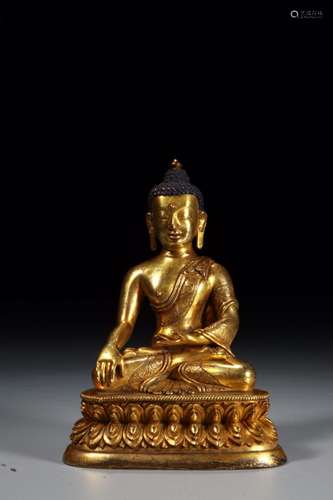 : gold Buddha had caveSize: 12 x 8.2 cm high 15.8 cm wide we...