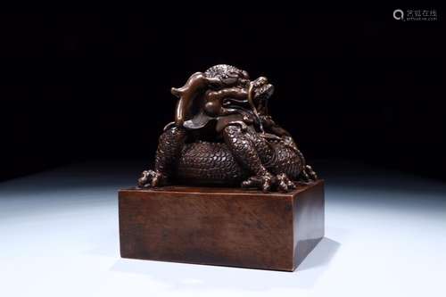 : copper foetus dragon sealsSize: 14.5 cm high 13.8 cm wide ...