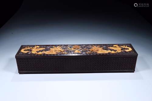 : red sandalwood inlaid boxwood ssangyong bead box coverSize...