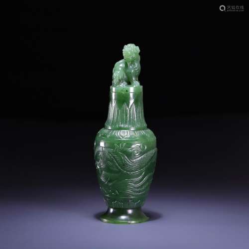 Bottle, hotan jade dragon, size: 14 * * abdominal diameter 5...