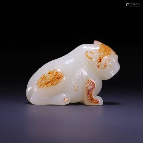 , hetian jade tiger, size: 5.9 * * * * 4.3 2.4 cm, 84.3 g!