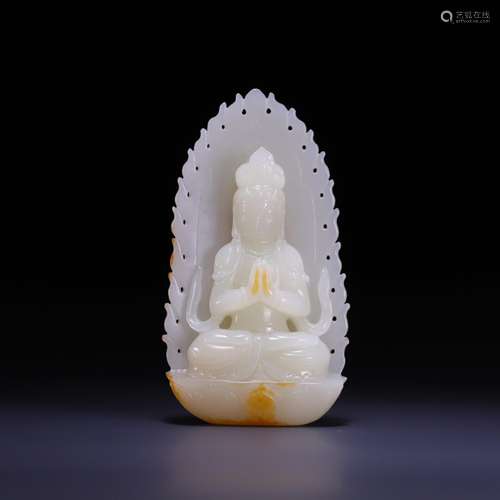 , hetian jade guanyin cave, size: 8.3 * * * * 4.6 2.0 cm, 81...