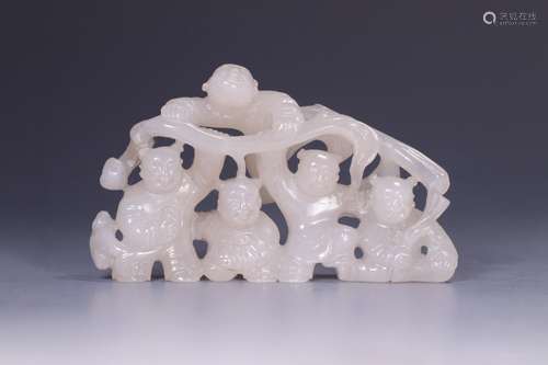 Hetian jade, five sub-kaSize: 7.5 cm long, 1.5 cm wide, 4.5 ...