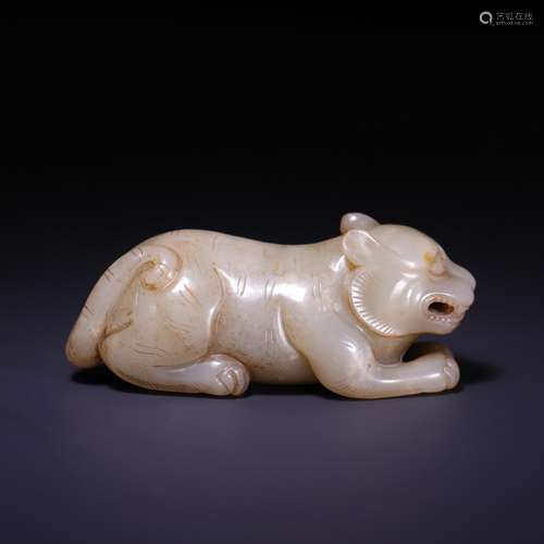 Lie, hetian jade tiger, size: 8.6 * * * * 3.2 3.3 cm, weighs...