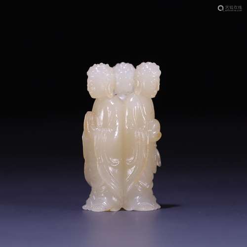 Hetian jade Buddha pendant triple gem, size: 5.5 * * * * 2.9...