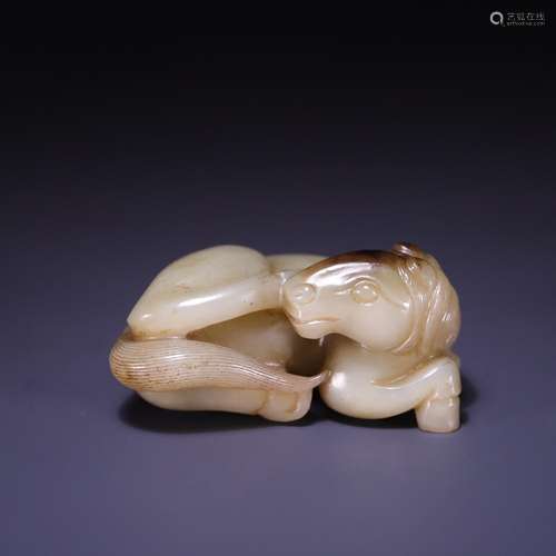 Lie, hetian jade horse, size: 5.8 * * * * 3.6 3.0 cm, 85.4 g...