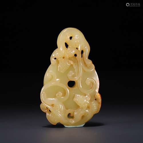 Topaz longnu, hotan jade, size: 7.3 * * * * 4.5 1.3 cm, 48.7...