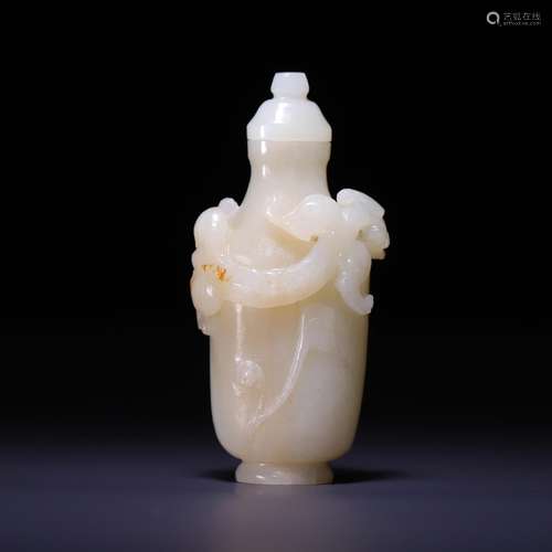 Bottle, hetian jade dragon grain, size: 8.1 * * * * 3.9 3.4 ...