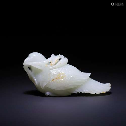 And hetian jade magpie bit grain furnishing articles, size: ...