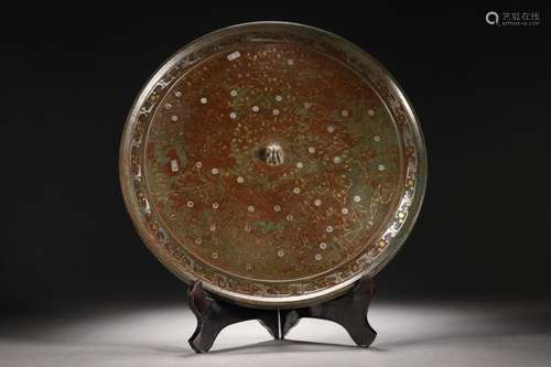 Bronze mirror of gold or silverSize: 30.2 * 2 cm weighs 2010...