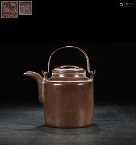 , mann Xi pottery, Gusoft ear pot of the barrelSize, 17.8 cm...