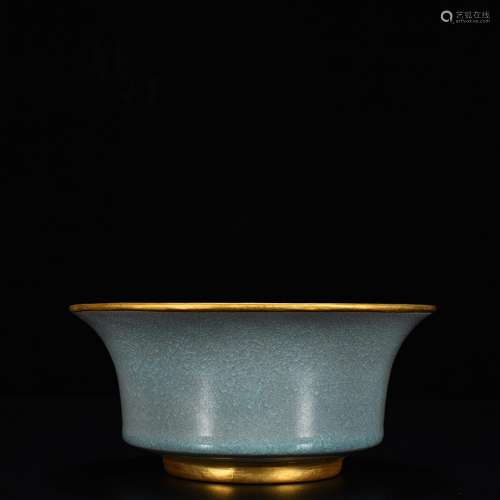 Your kiln azure glaze or bowl (gold)8 cm high 17.5 cm wide12...