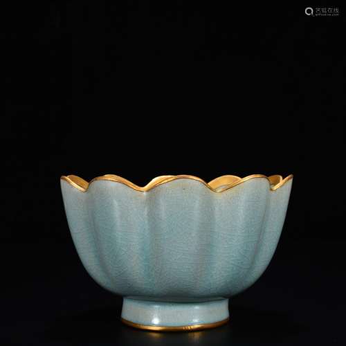 Your kiln Cui glazed bowl lotus temperature (gold)10.5 * 16....