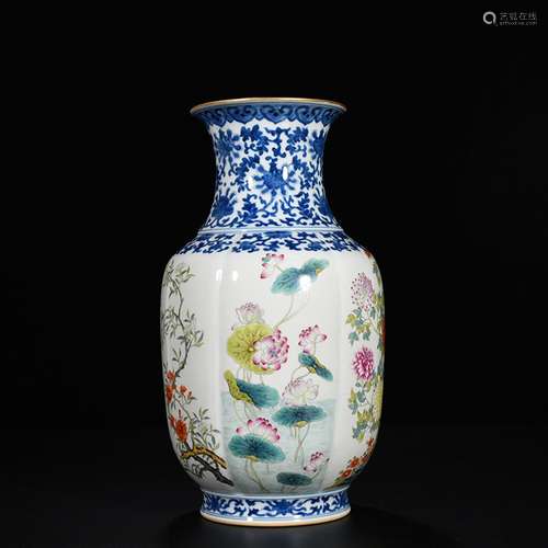 Blue and white enamel melon leng flower grain bottles of 33 ...