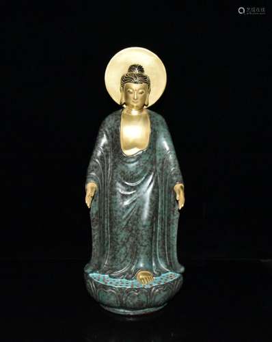 Turquoise glaze stone mine loader 43 x17cm 9000 gold Buddha