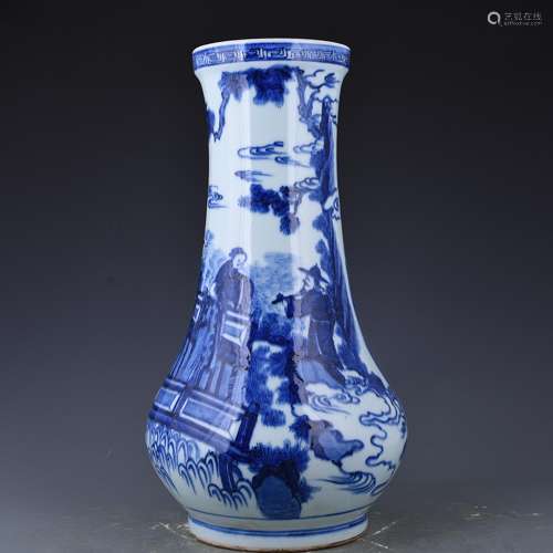 Stories of blue and white lines straight flask 53 * 29 cm. 5...