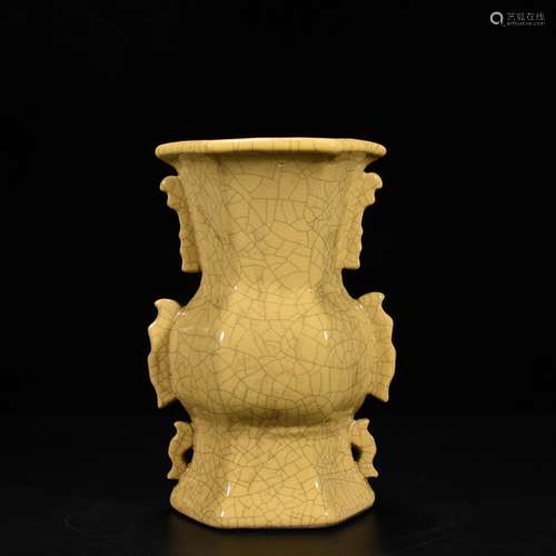 Elder brother kiln halberd ear vase 20.5 * 12 cm