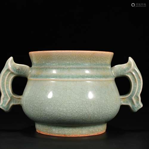 Longquan celadon ice crack GUI jie furnace 13 cm * 21